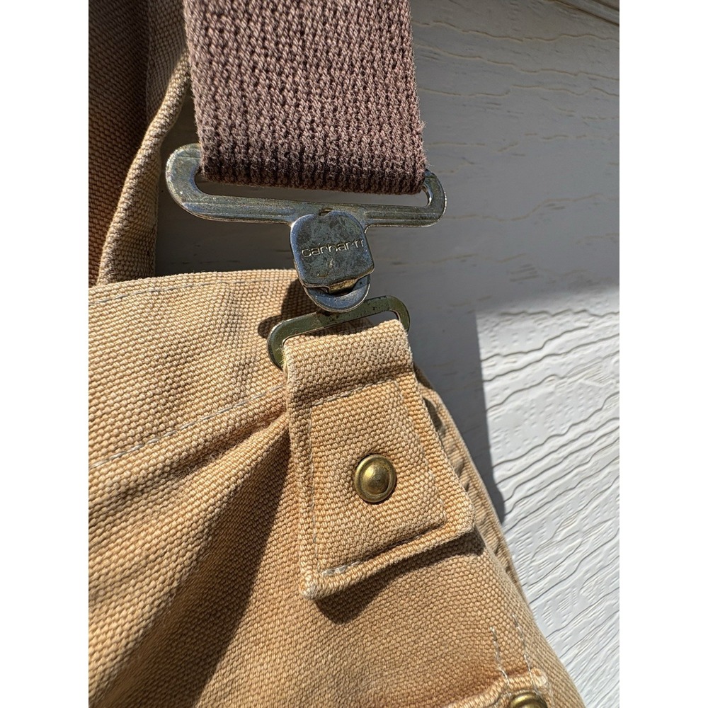VTG Carhartt Men's Denim Bib Overalls 42 X 27" Union Made in USA Double Knee - Picture 2 of 11
